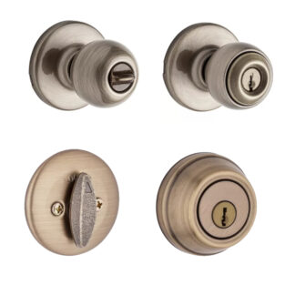 Single Cylinder Combination Lockset - Antique Brass