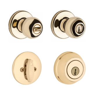 Single Cylinder Combination Lockset - Polished Brass