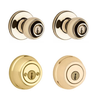 Double Cylinder Combination Lockset - Polished Brass